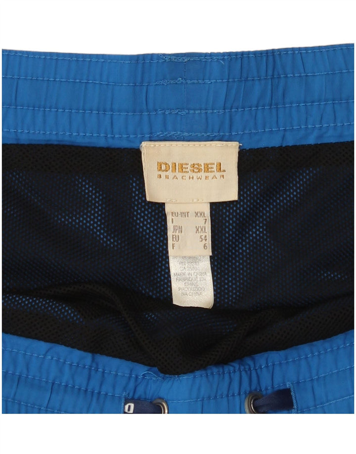 Diesel Herren Badeshorts mit Grafik, 2XL, Blau, Polyester