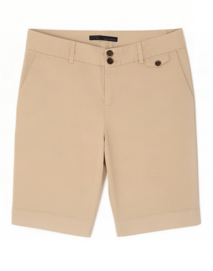 Zara Damen Chino-Shorts, Größe L, W32, Beige