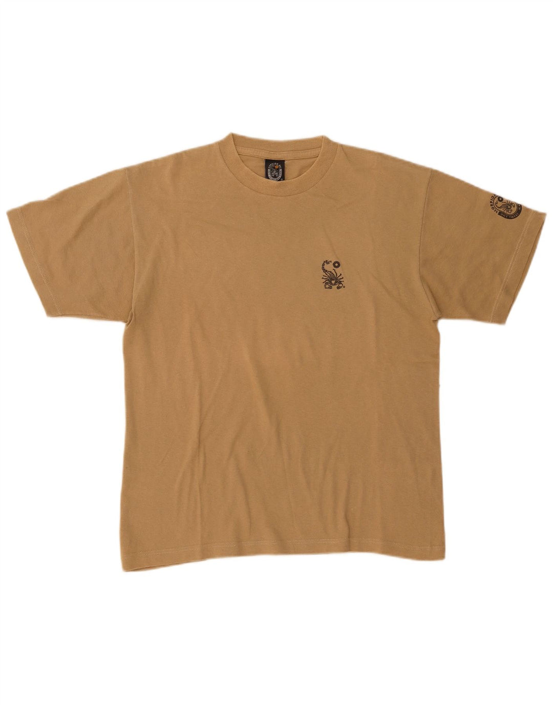 SCORPION Herren-T-Shirt mit Grafik, Größe S, Beige, Baumwolle