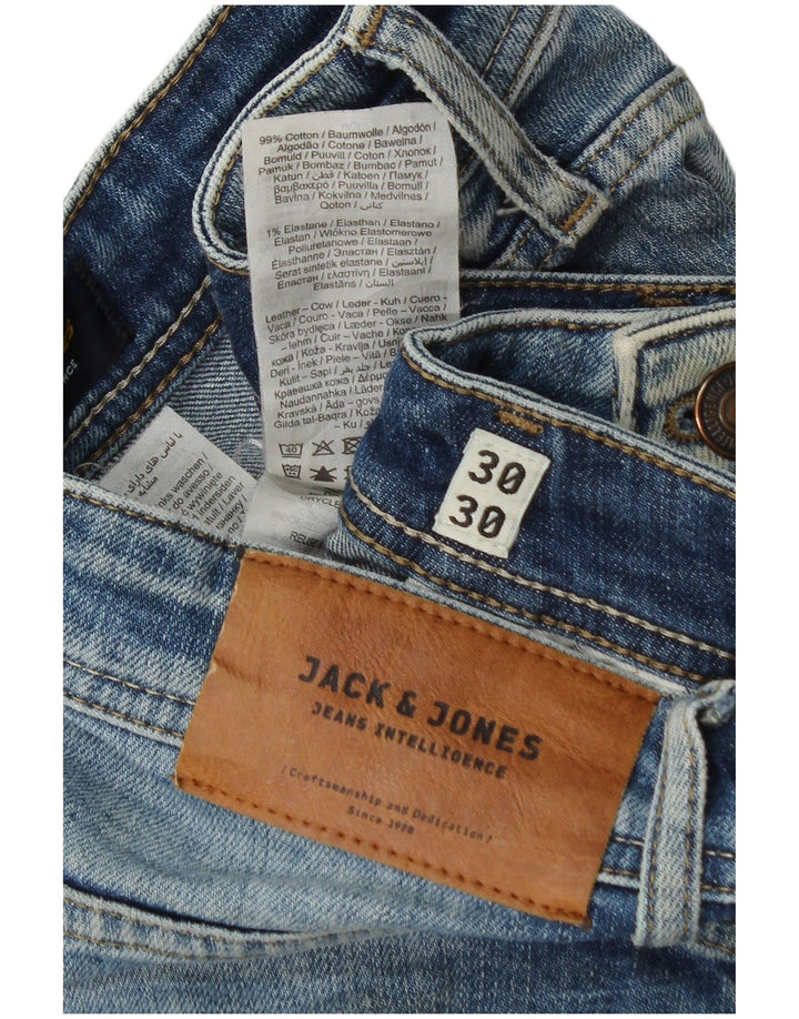 Jack & Jones Herren GLENN Slim Jeans W30 L30 Blaue Baumwolle