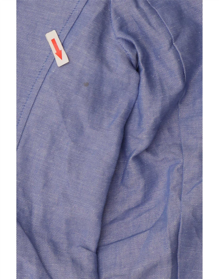 Marks & Spencer Damen-Blazer mit 2 Knöpfen, Gr. 14, Größe L, Blau, Leinen