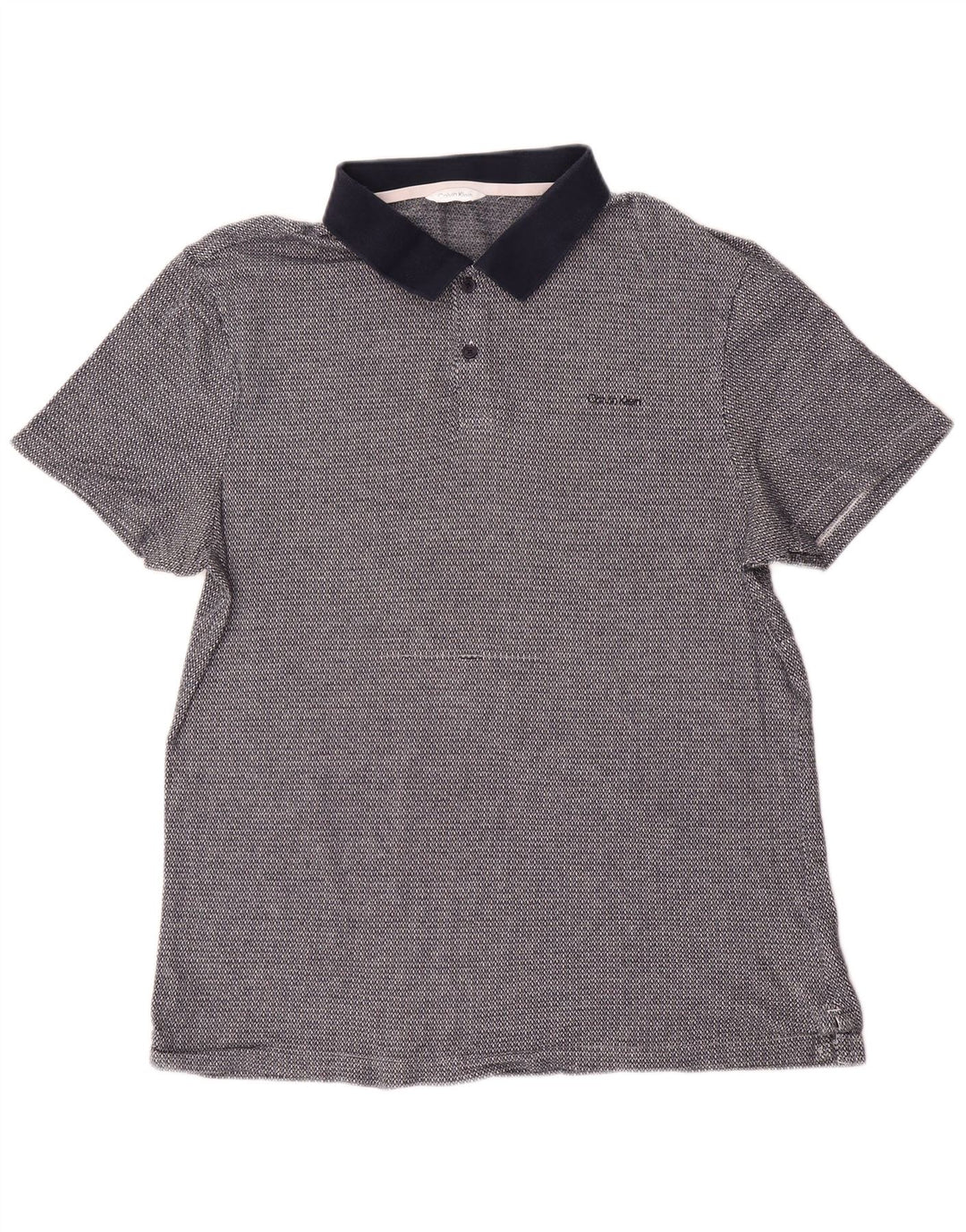 Calvin Klein Herren-Kurzarm-Poloshirt, mittleres Marineblau meliert