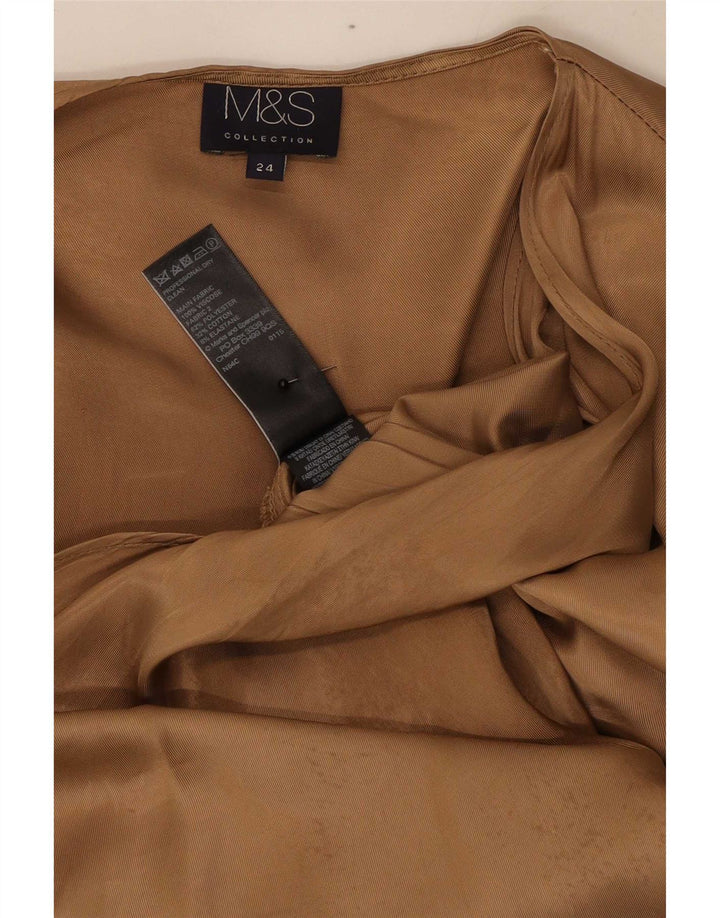 Marks & Spencer Damen Asymmetrisches Cardigan-Oberteil UK 24 4XL Beige Polyester