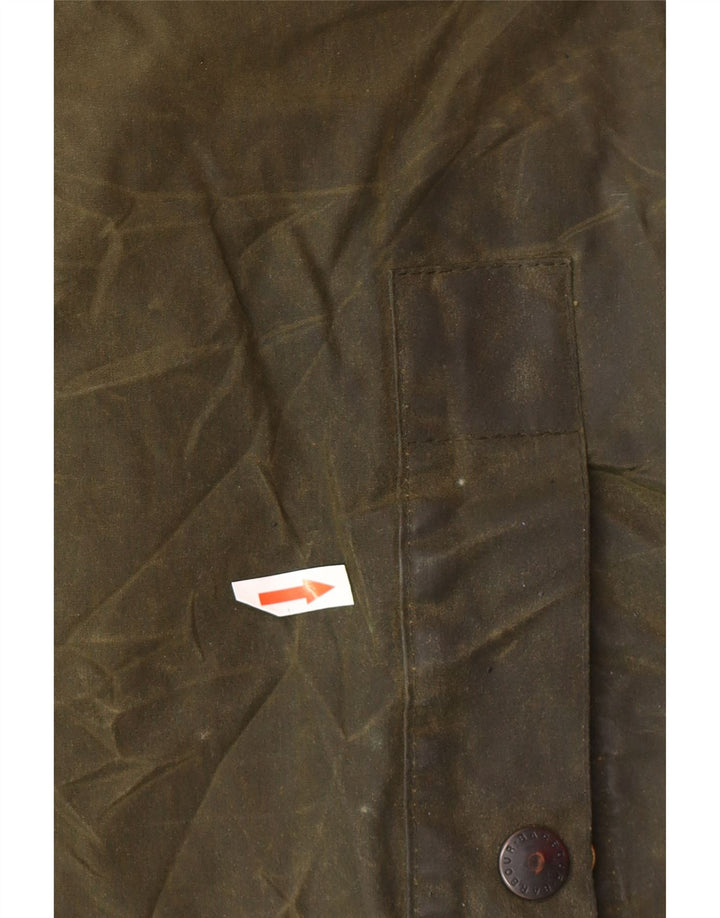 Barbour Herrenjacke aus gewachster Baumwolle UK 46 3XL Khaki Baumwolle