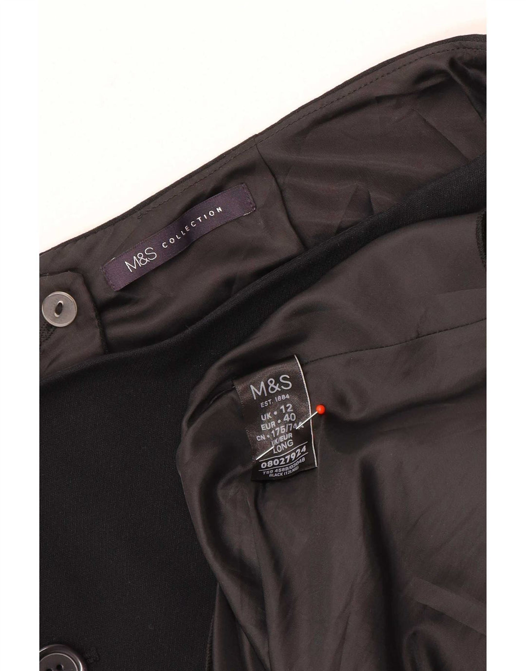 Marks & Spencer Damen A-Linien-Rock UK 12 Medium W30 Schwarz Polyester