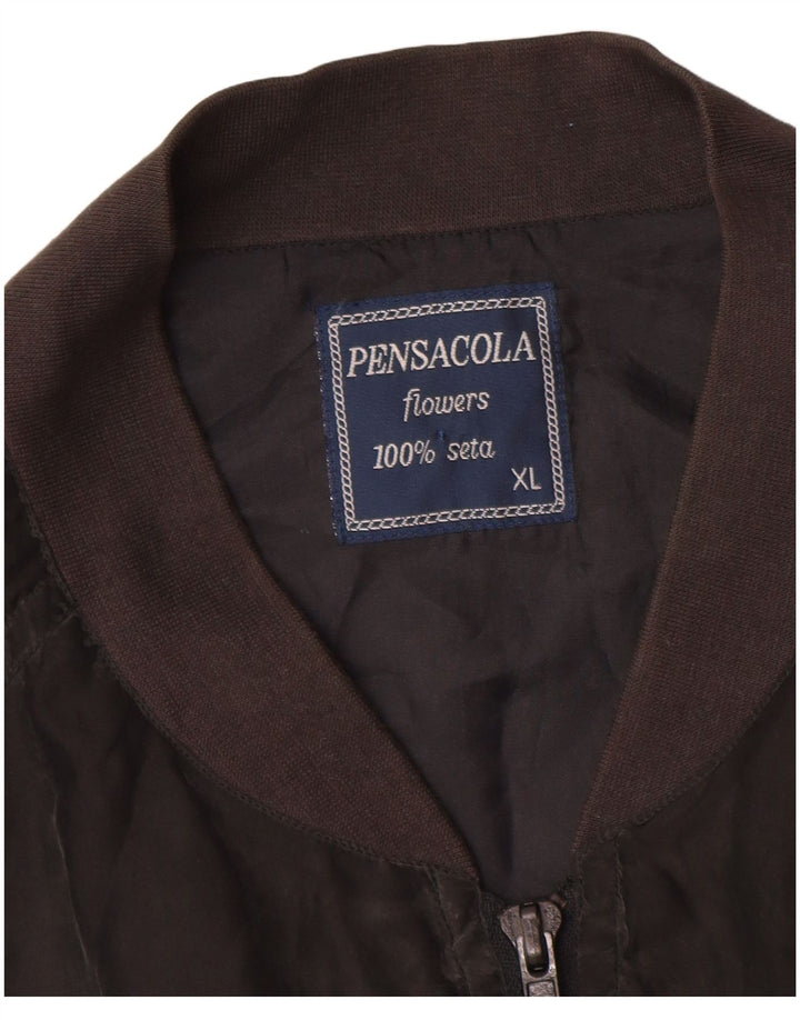 Pensacola Herren Bomberjacke UK 42 XL Schwarze Seide