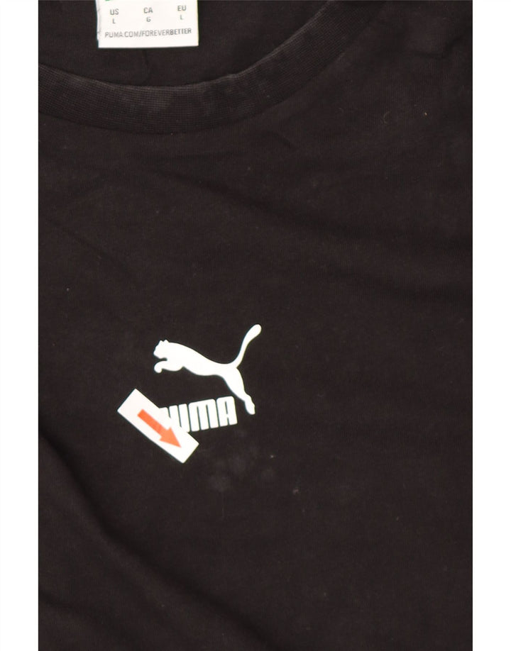 Puma Herren T-Shirt mit Grafik, groß, aus schwarzer Baumwolle