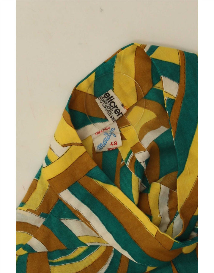 Vintage Damen Ärmelloses Etuikleid IT 48 XL Mehrfarbig Geometrisch