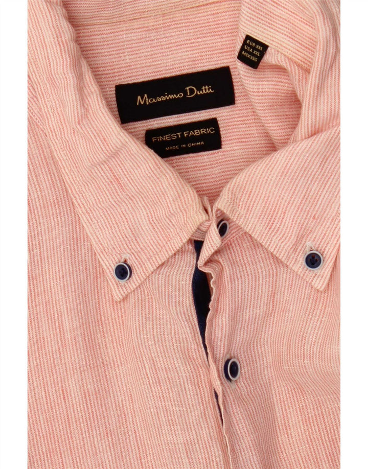 Massimo Dutti Herrenhemd 2XL Rosa Nadelstreifen