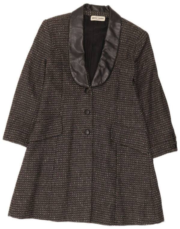 Pierre Cardin Damenmantel UK 10 Small Schwarz meliert