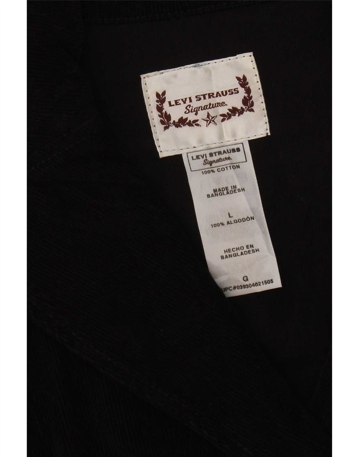 Levi's Damen Cord Pea Coat UK 16 Large Schwarz Baumwolle