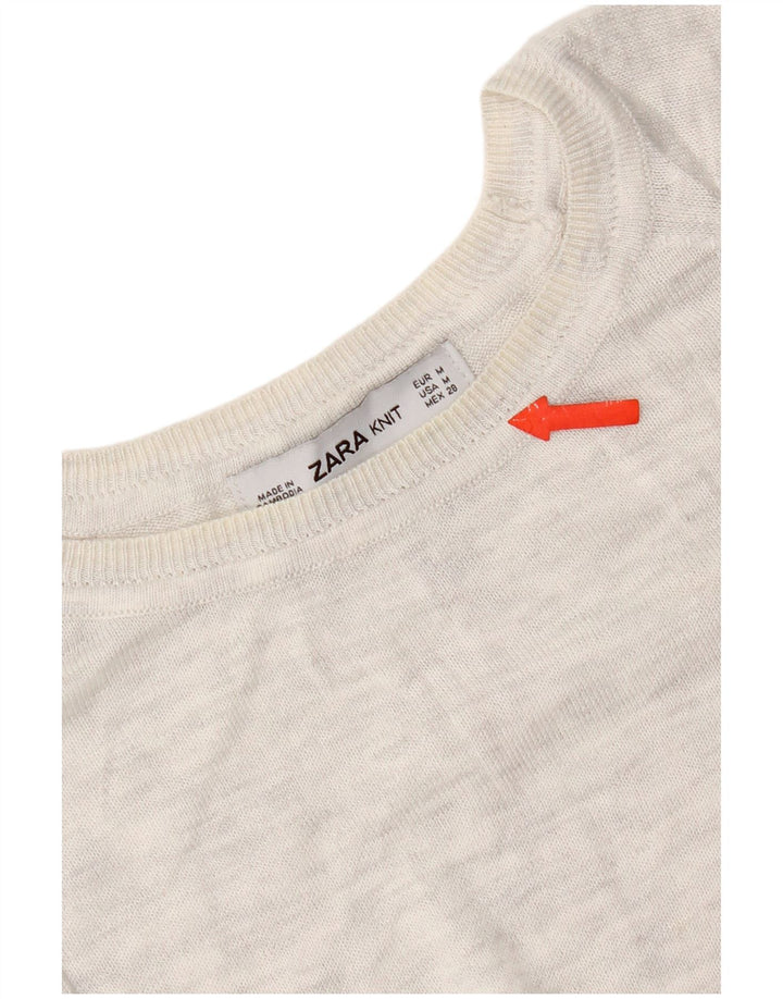 Zara Damen-Pullover mit U-Boot-Ausschnitt, Gr. 14, Mittelgrau