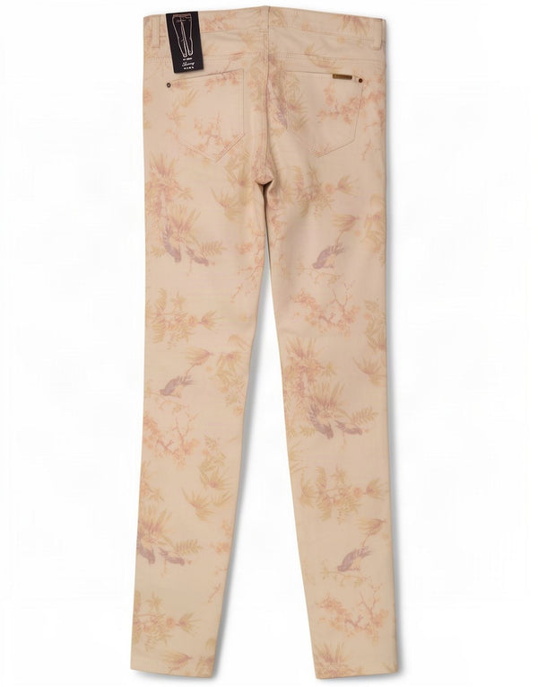 Zara Damen Trafaluc Skinny Jeans EU 34 2XS W24 L29 Weiße geblümte Baumwolle