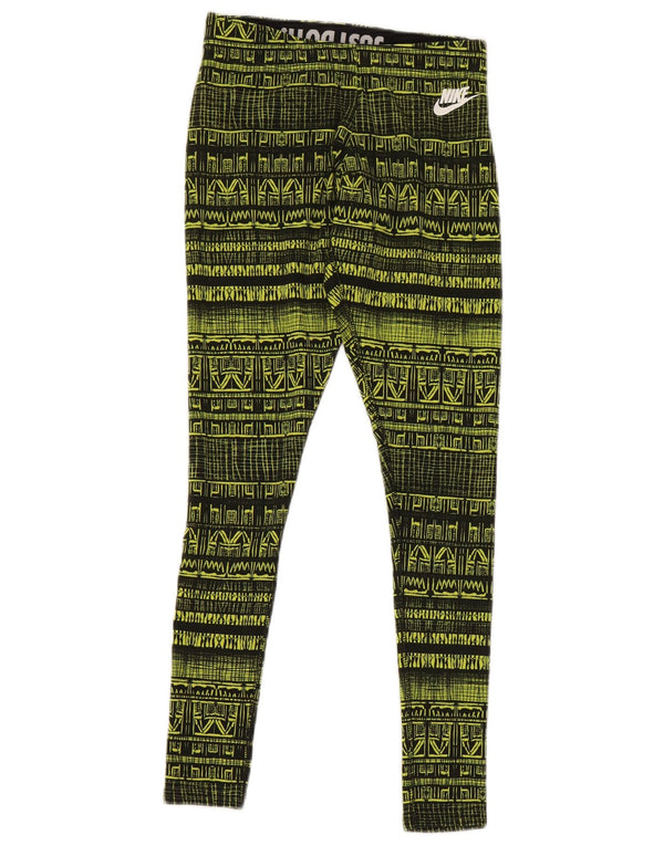 Nike Damen-Leggings mit abstraktem Muster, UK 6, XS, gelbe Baumwolle