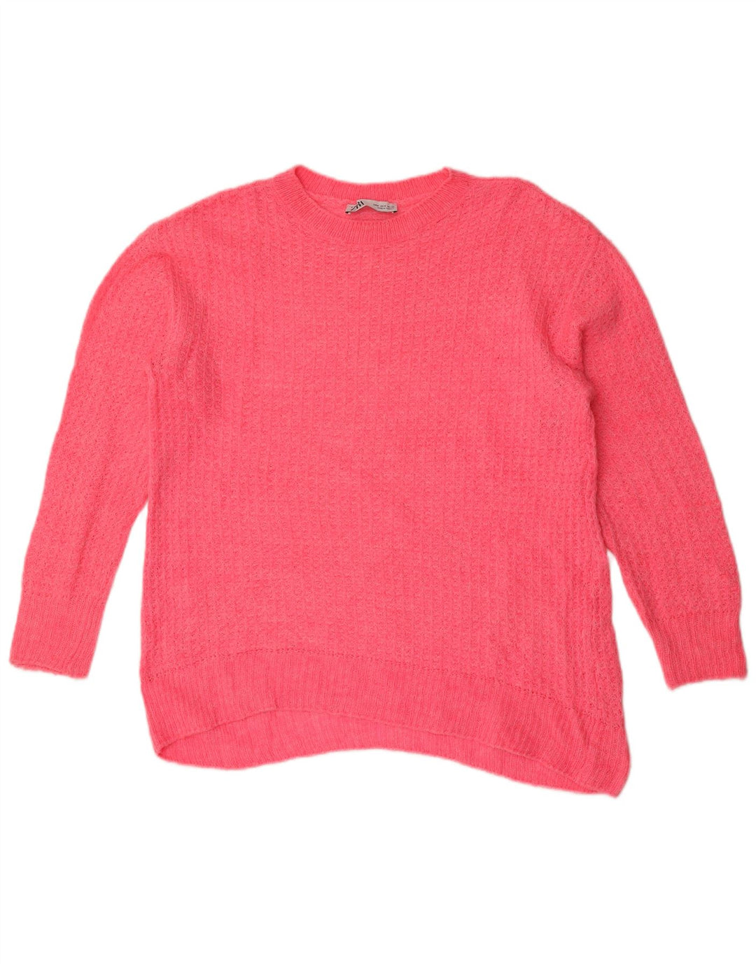 Zara Damen-Pullover, übergroß, U-Boot-Ausschnitt, Gr. 10, klein, Rosa
