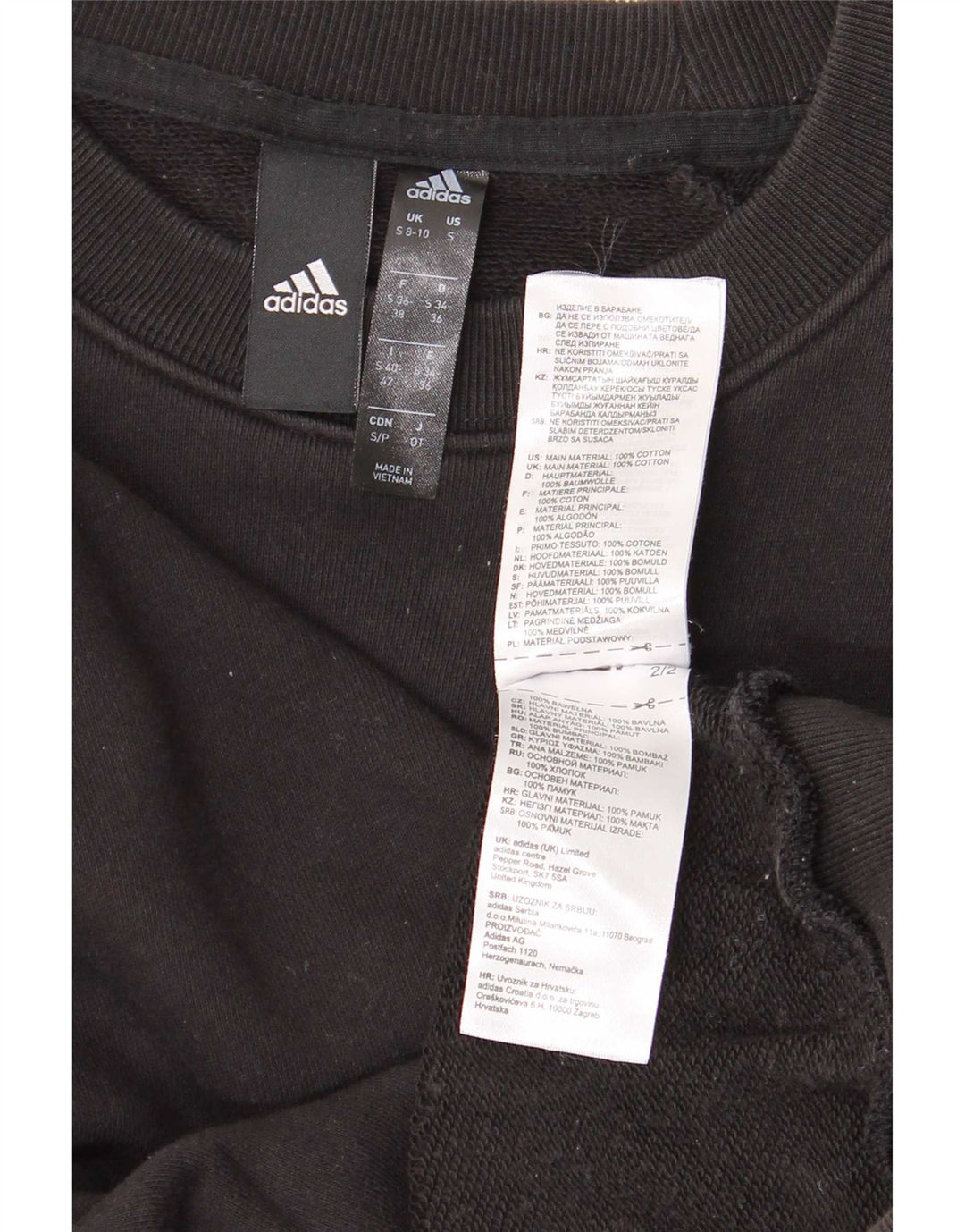 Adidas Damen-Sweatshirt in Übergröße, Größe S, Größe S, Schwarz, Baumwolle