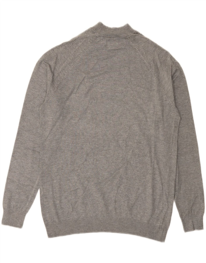 Zara Herren-Pullover mit Rollkragen, kleine graue Viskose