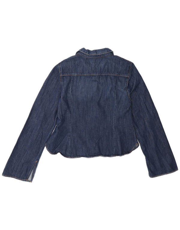 Zara Damen Jeanshemd UK 18 XL Marineblaue Baumwolle