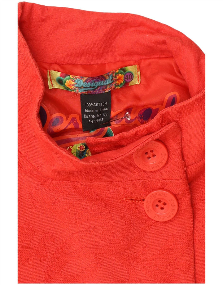 Desigual Herrenmantel EU 40 Mittelrote Paisley-Baumwolle