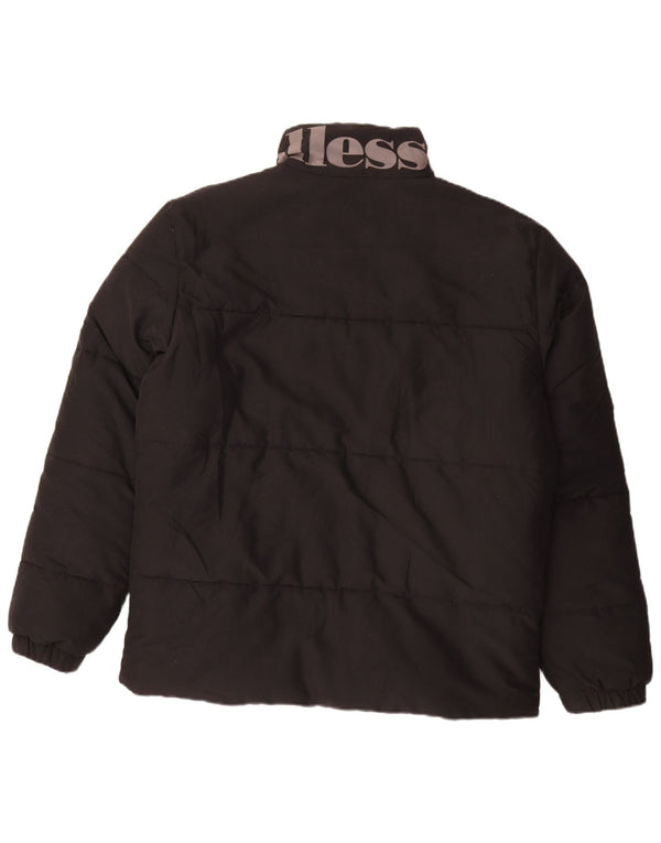 Ellesse Mens Graphic Wattierte Jacke UK 40 Large Schwarz Polyester