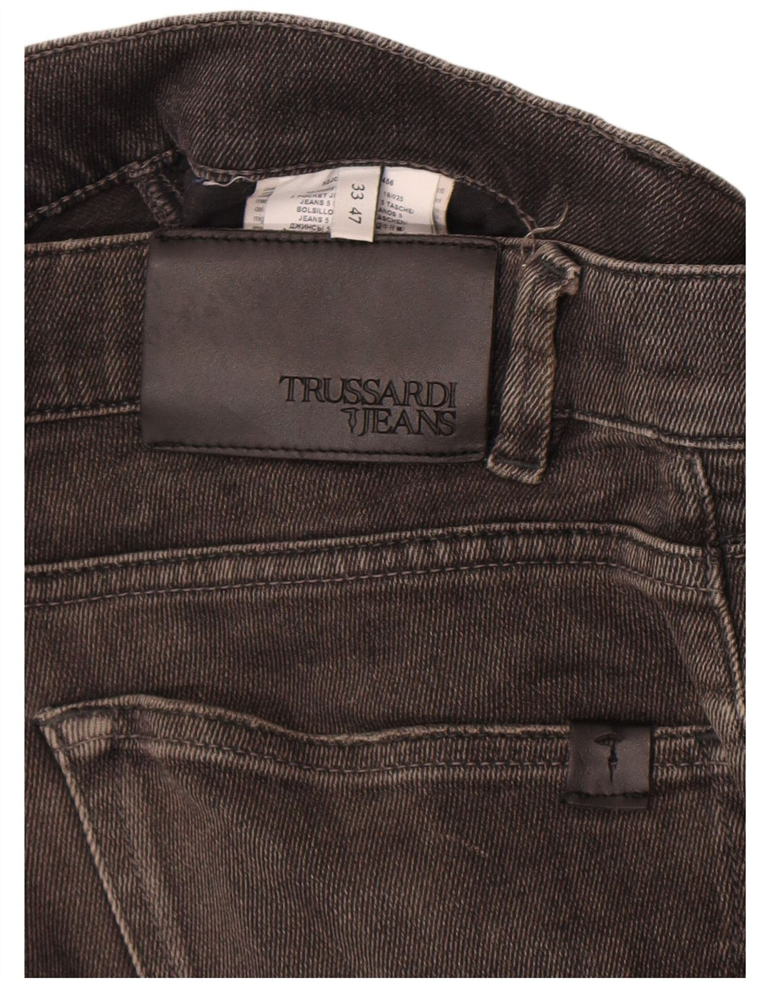 Trussardi Herren Distressed Slim Jeans W33 L34 Schwarze Baumwolle