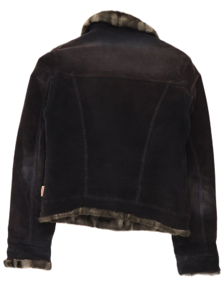 Liu Jo Damen Cordjacke UK 14 Mittelgraue Baumwolle
