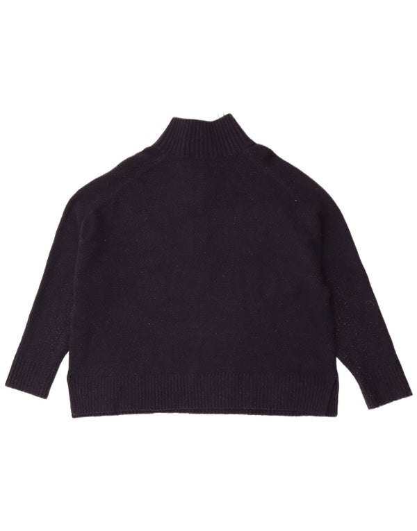 Zara Damen-Pullover, übergroß, Knopfkragen, Gr. 16, Marineblau
