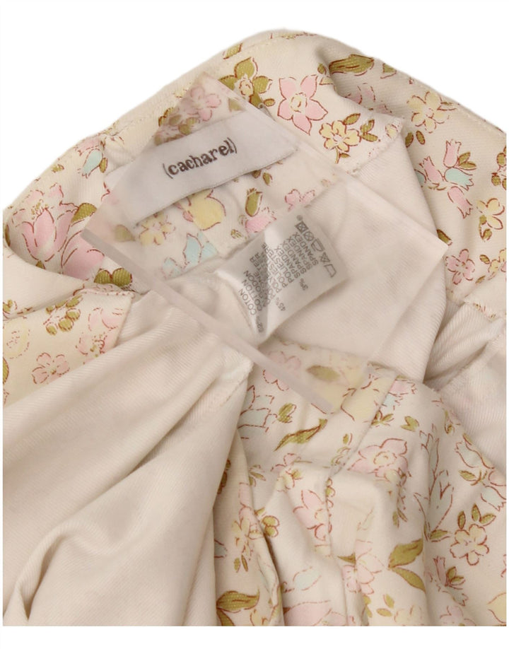 CACHAREL Damen Minirock W30 Medium Off White Floral Cotton