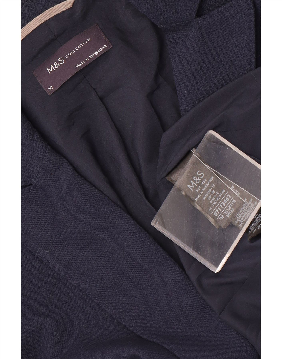 Marks & Spencer Damen-Blazer mit 1 Knopf, Gr. 10, Marineblau