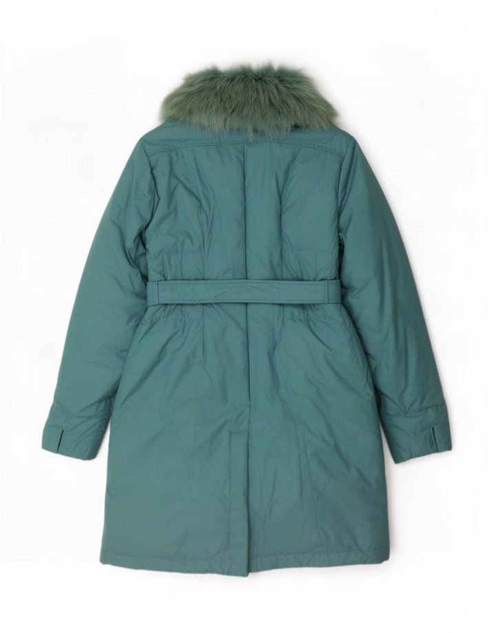 Trussardi Damen Wattierter Mantel IT 48 XL Türkis Polyester