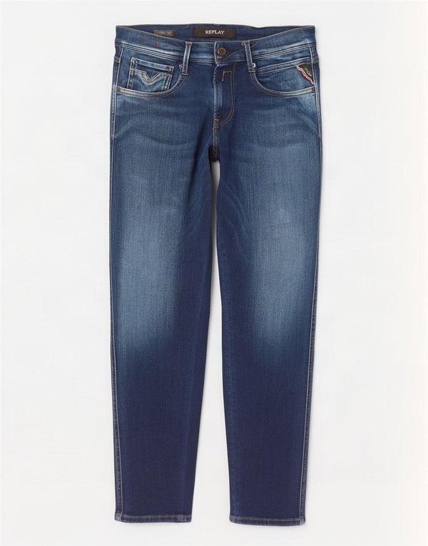 Replay Damen Anbass Slim Jeans W28 L30 Blaue Baumwolle