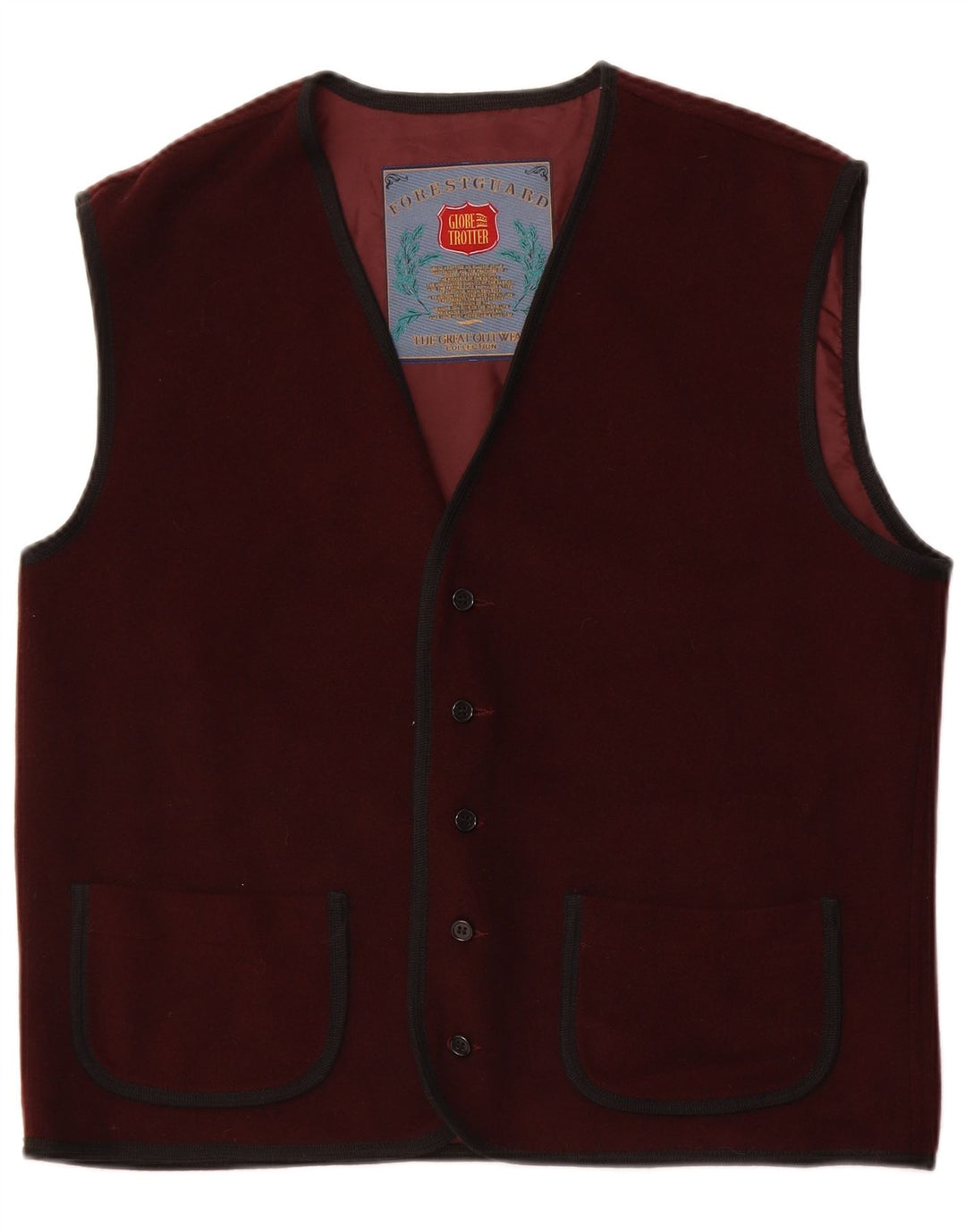 Globe Trotter Herren-Gilet UK 40, großes Burgunderrot, Acryl