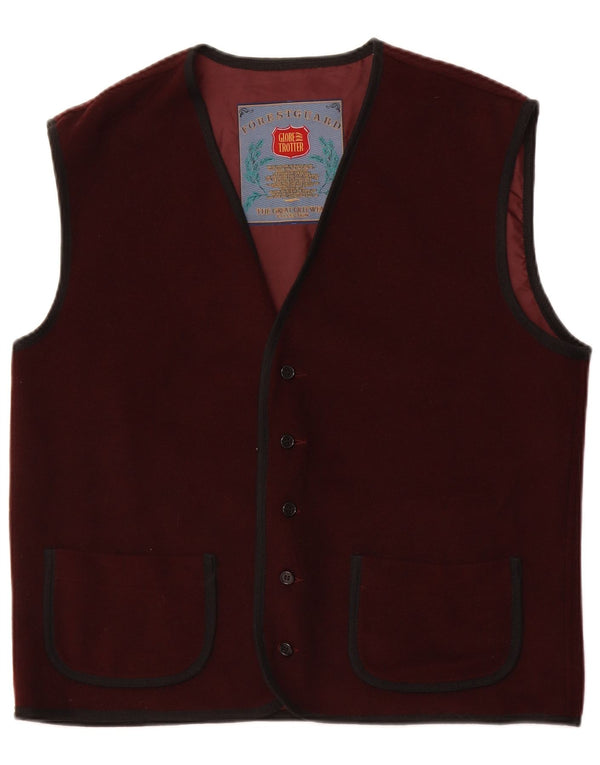 Globe Trotter Herren-Gilet UK 40, großes Burgunderrot, Acryl
