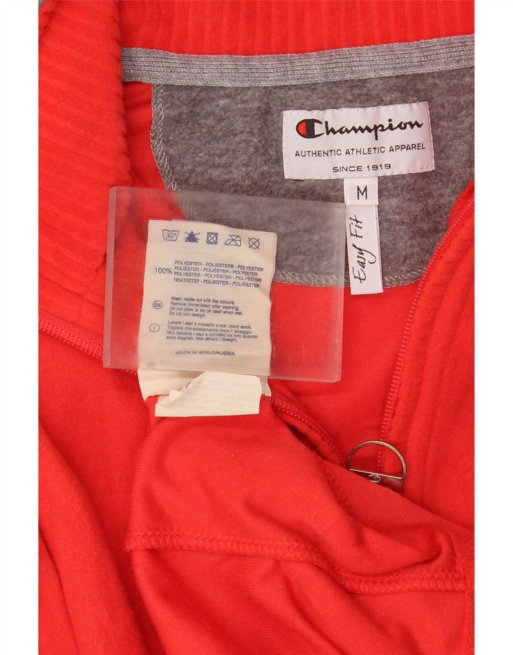 Champion Damen Easy Fit Fleece-Pullover mit Reißverschluss, UK 14, Mittelrot, Polyester