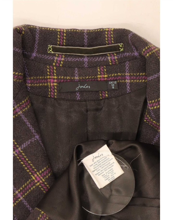 Joules Damen-Blazerjacke mit 2 Knöpfen, UK 12, mittelschwarz kariert, Wolle