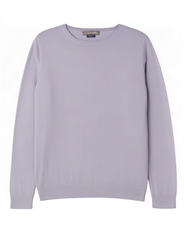 Marks & Spencer Damen-Pullover, übergroß, Knopfkragen, Gr. 8, Blau