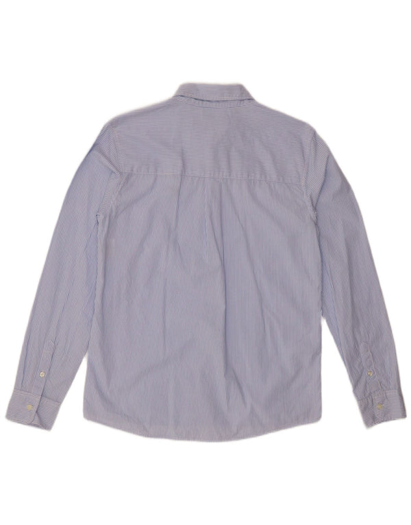 BENETTON Jungen-Hemd, 13–14 Jahre, 3XL, blaue Nadelstreifen-Baumwolle