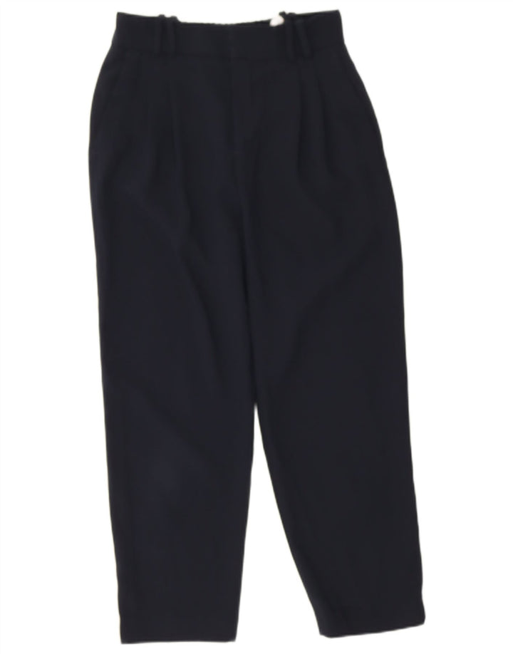 Zara Damen-Hose mit lockerer Passform, kurze Hose, Größe S, W26, L24, Marineblau, Polyester