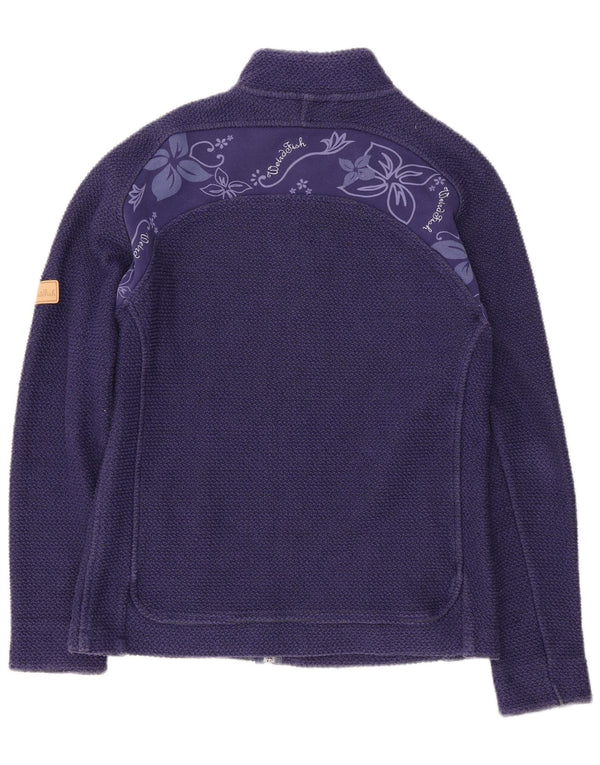 Weird Fish Damen-Trainingsanzug-Oberteiljacke UK 14 Large Blue Floral Sports