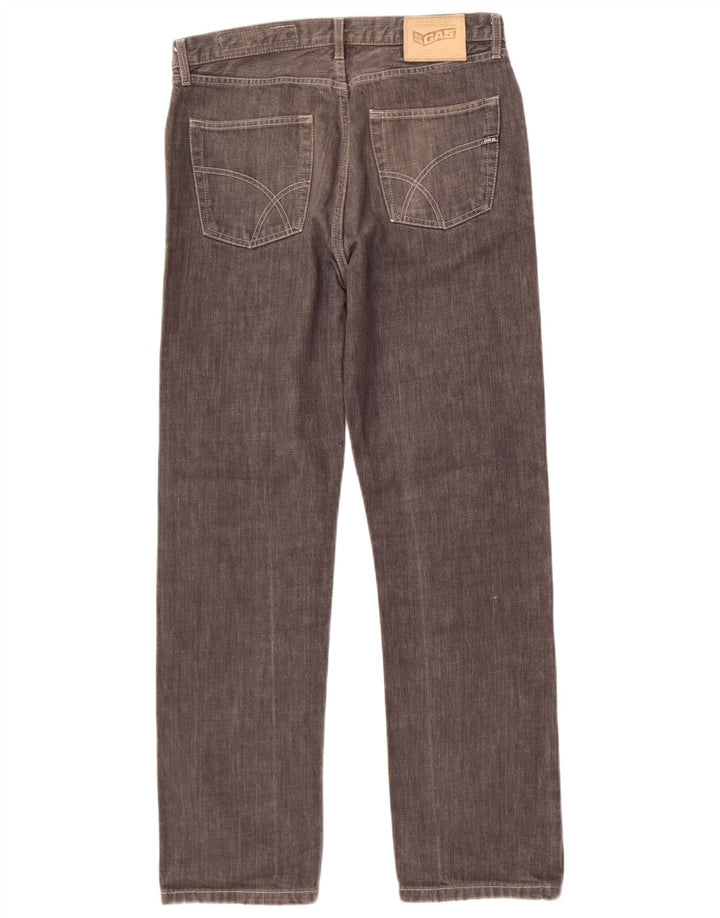 Gas Herren Memphis Straight Jeans W33 L30 Graue Baumwolle
