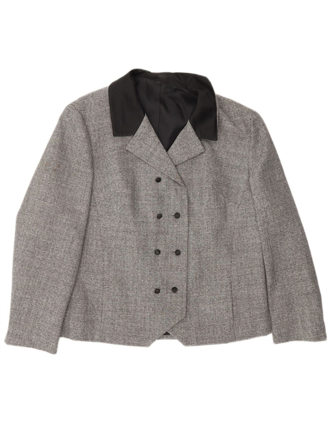 Erle ZF Zweireihiger Damen-Blazer, Gr. 40, Größe L, Grau, Hahnentrittmuster