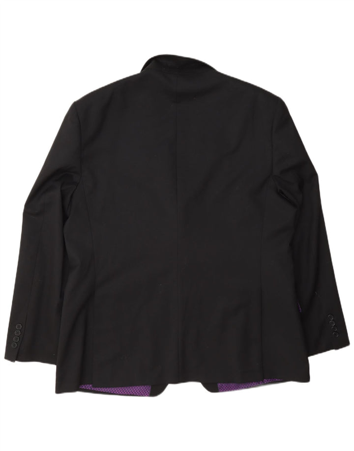 Ted Baker Herren-Blazer mit 2 Knöpfen, UK 40, große schwarze Wolle