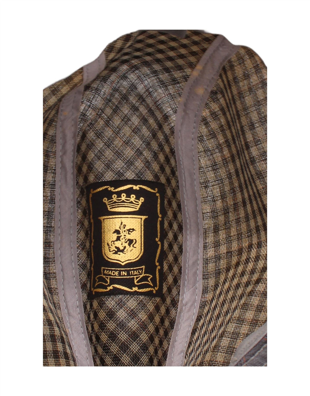 Vintage Herren-Fedora-Hut, groß, grau kariert, klassisch