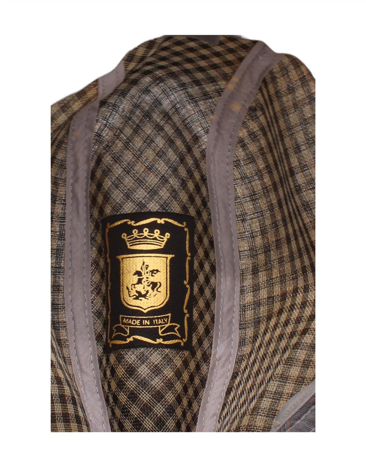 Vintage Herren-Fedora-Hut, groß, grau kariert, klassisch