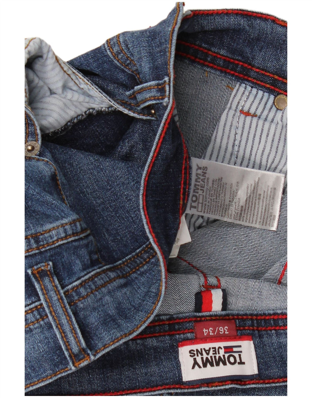 Tommy Hilfiger Damen Straight Jeans W36 L28 Blaue Baumwolle