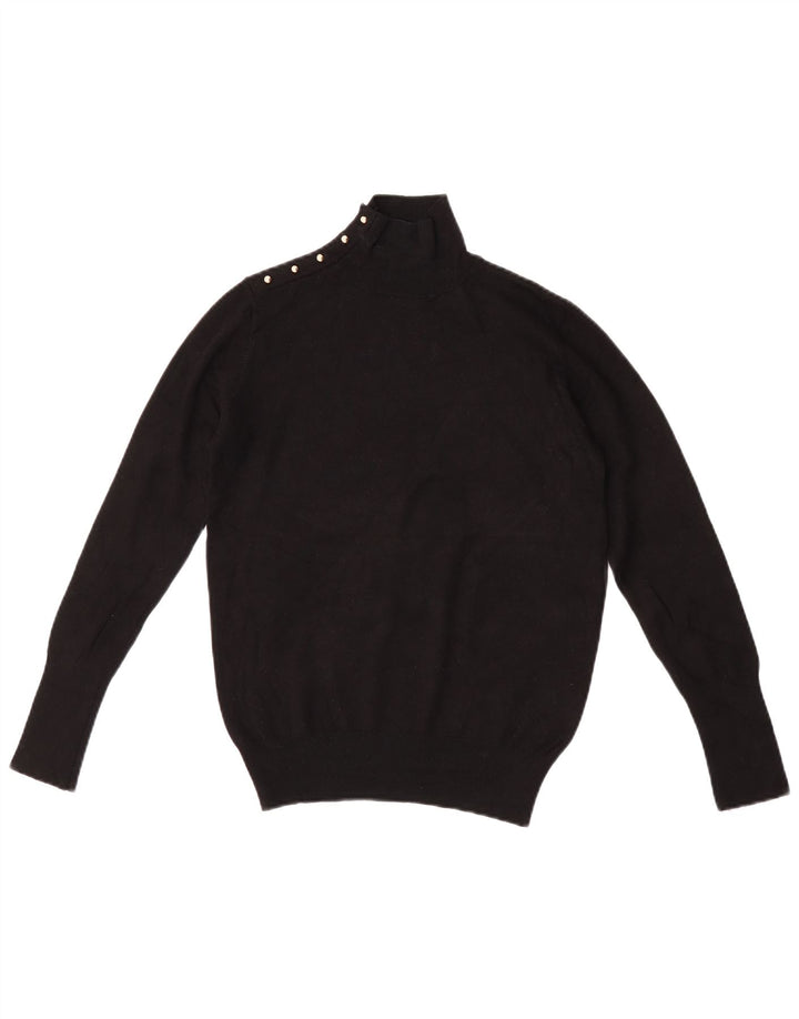 Zara Damen-Pullover mit Knopfkragen, Gr. 12, mittelschwarz