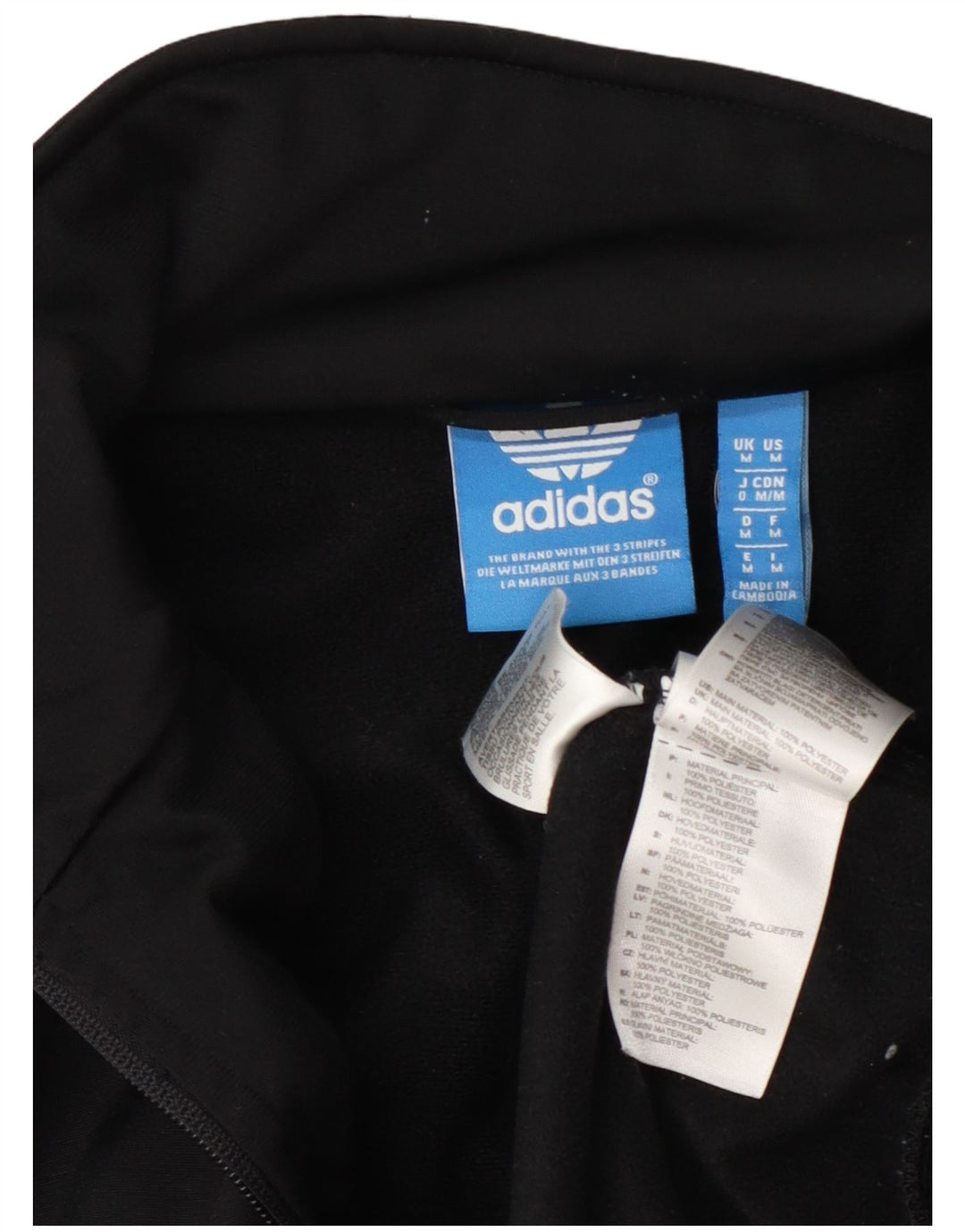Adidas Herren-Trainingsanzug-Top-Jacke aus mittelschwarzem Polyester