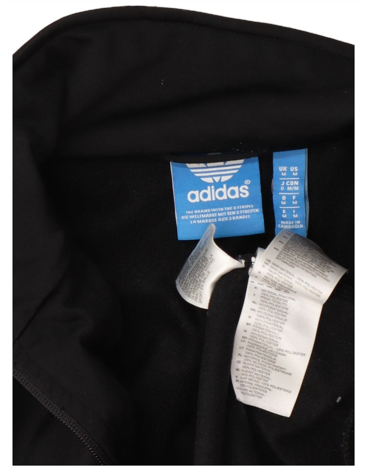 Adidas Herren-Trainingsanzug-Top-Jacke aus mittelschwarzem Polyester