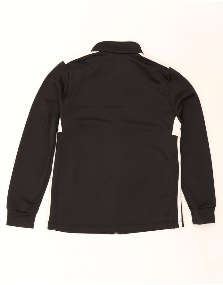 Adidas Damen-Trainingsanzug-Oberteiljacke UK 14 Mittelschwarzes Colourblock-Polyester