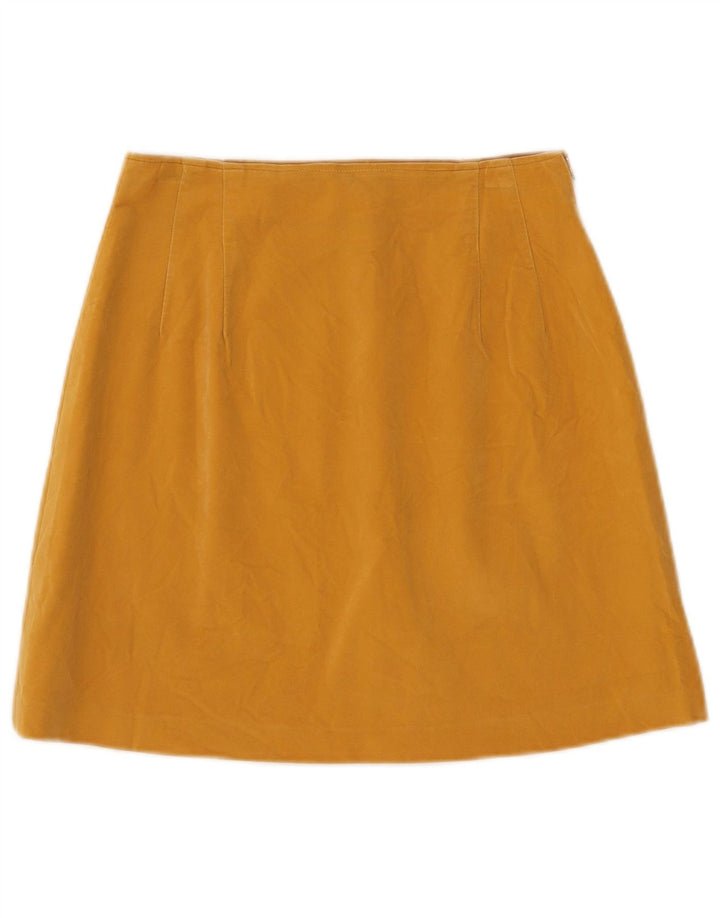 Vintage Damen Velour Minirock W26 Klein Gelb